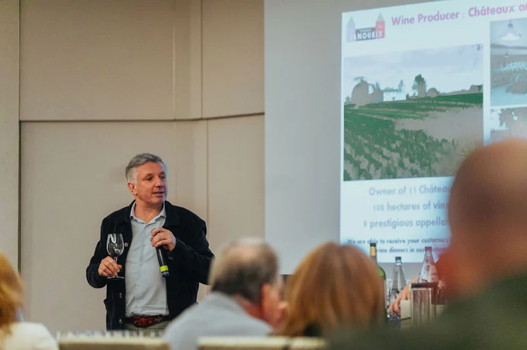 Speaker presenting to a conference room in Cyprus